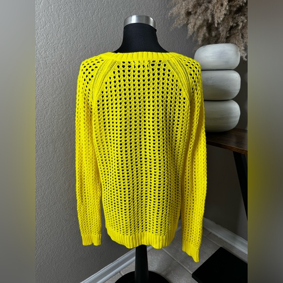 ANA Yellow Crochet Sweater Size L - Picture 2 of 2